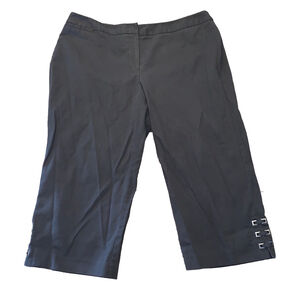 Women's Rafaella Black 16W Capris with Silver Buckles